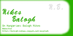 mikes balogh business card